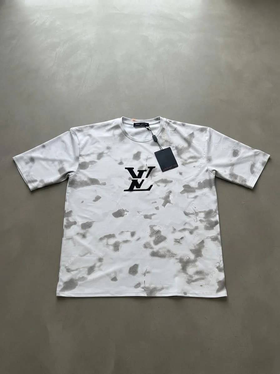 Cloud Wash Monogram T-Shirt – White — image 1