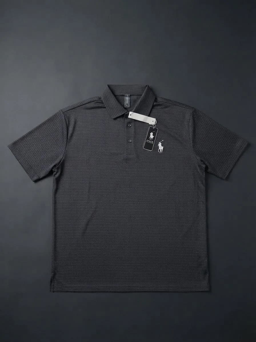 Micro-Texture Polo Shirt – Charcoal Grey — image 1